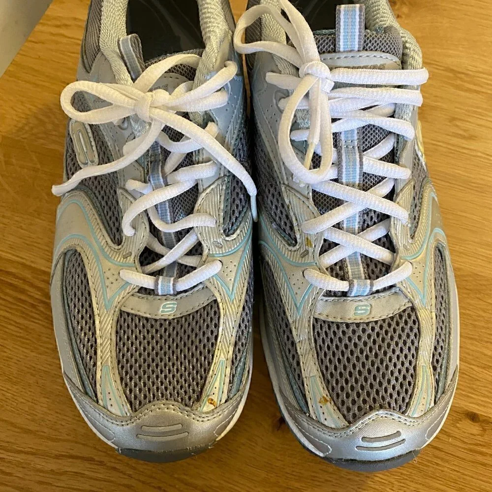 Sketchers Shape-Ups Y2K Blue/Silver Size 10